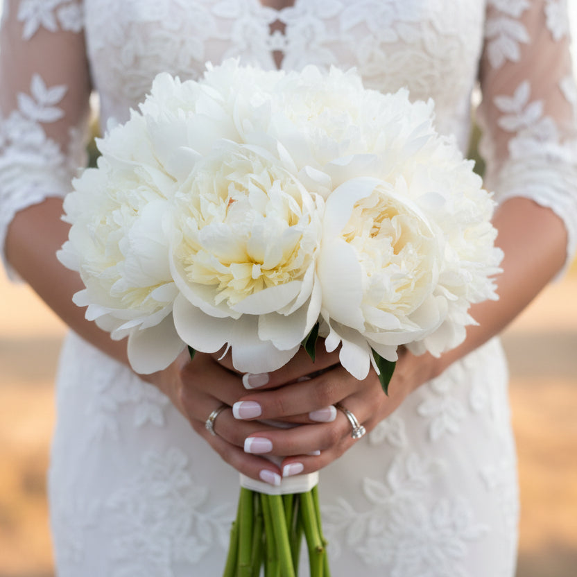White Peonies Bridal Bouquet